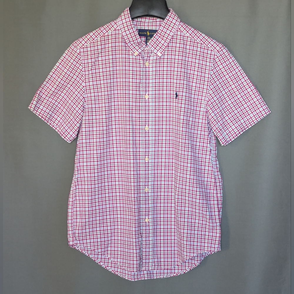 Ralph Lauren Boys XL (18/20) Classic Fit Check Shirt – Red/White/Blue/Green